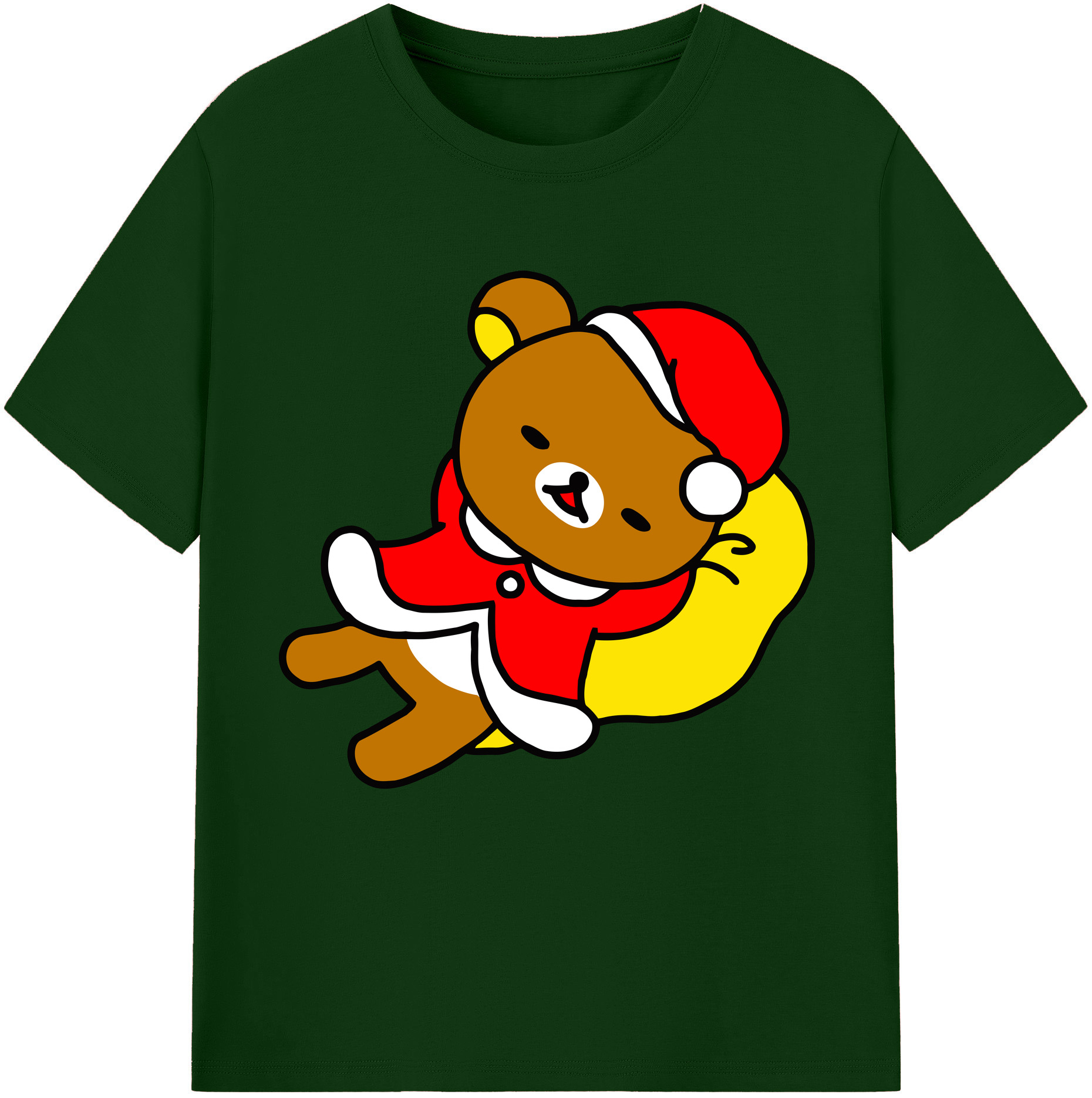 （画像用） リラックマ リラックマ キイロイトリ Rilakkuma Korilakkuma Kiiroitori 綿100％半袖Tシャツ（フロントプリント）